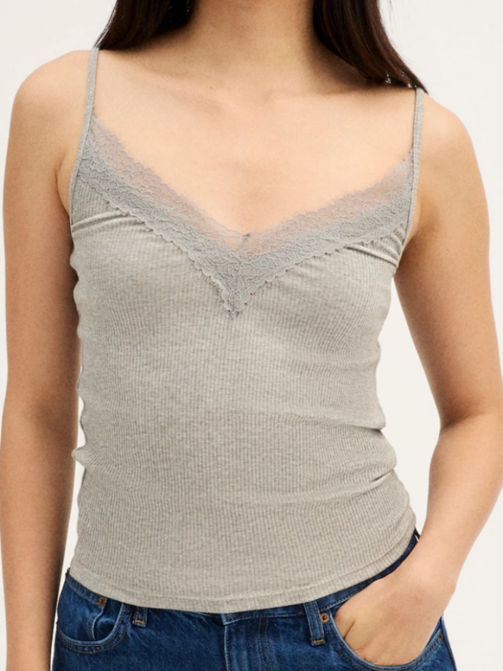 NWT Madewell Lace-Trim V-Neck Tank size M